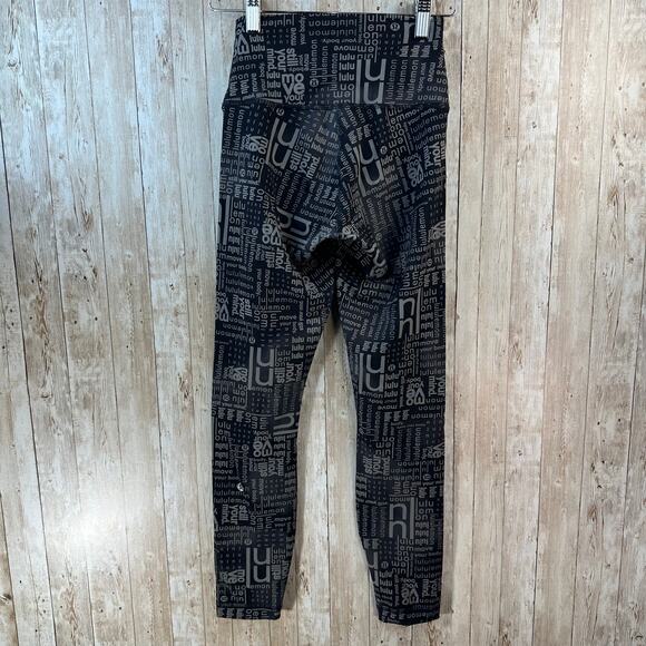 Lululemon Wunder Train Legging Womens 4 Black Ombre Multi Print Yoga Athletic - Picture 2 of 7